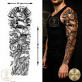 Yelkenli & Saat & Pusula - Tam Kol Geçici Dövme
